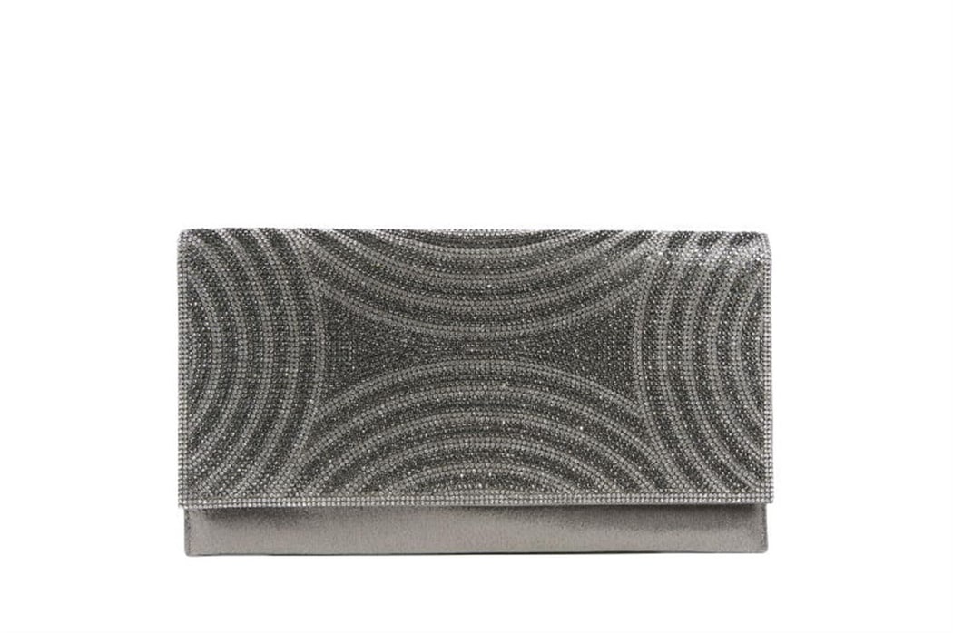 Gri Tulipe Zincir Detaylı Kadın Gece Çantası