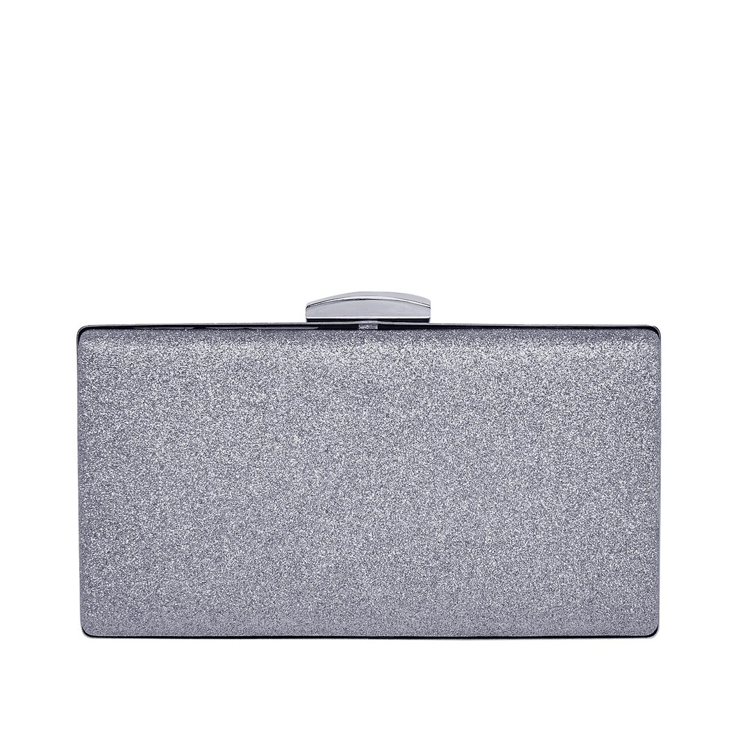 Gümüş Daisy Zincir Detaylı Kadın Gece Çantası