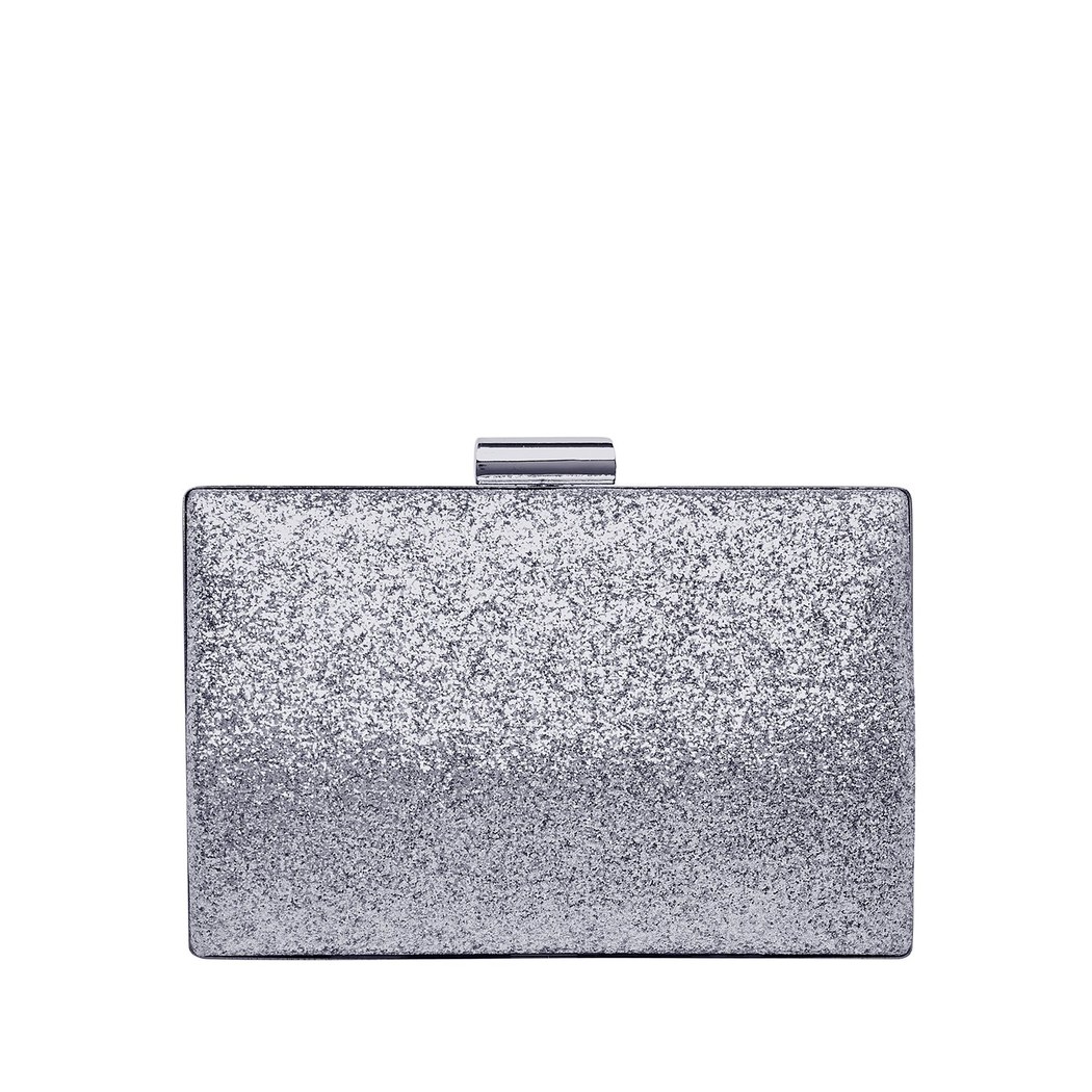 Gümüş Grass Zincir Detaylı Kadın Gece Çantası