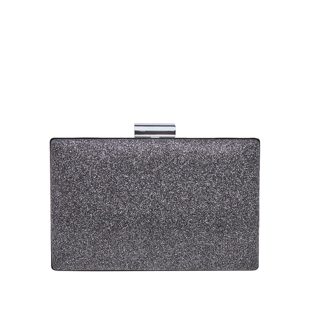 Gümüş Grass Zincir Detaylı Kadın Gece Çantası