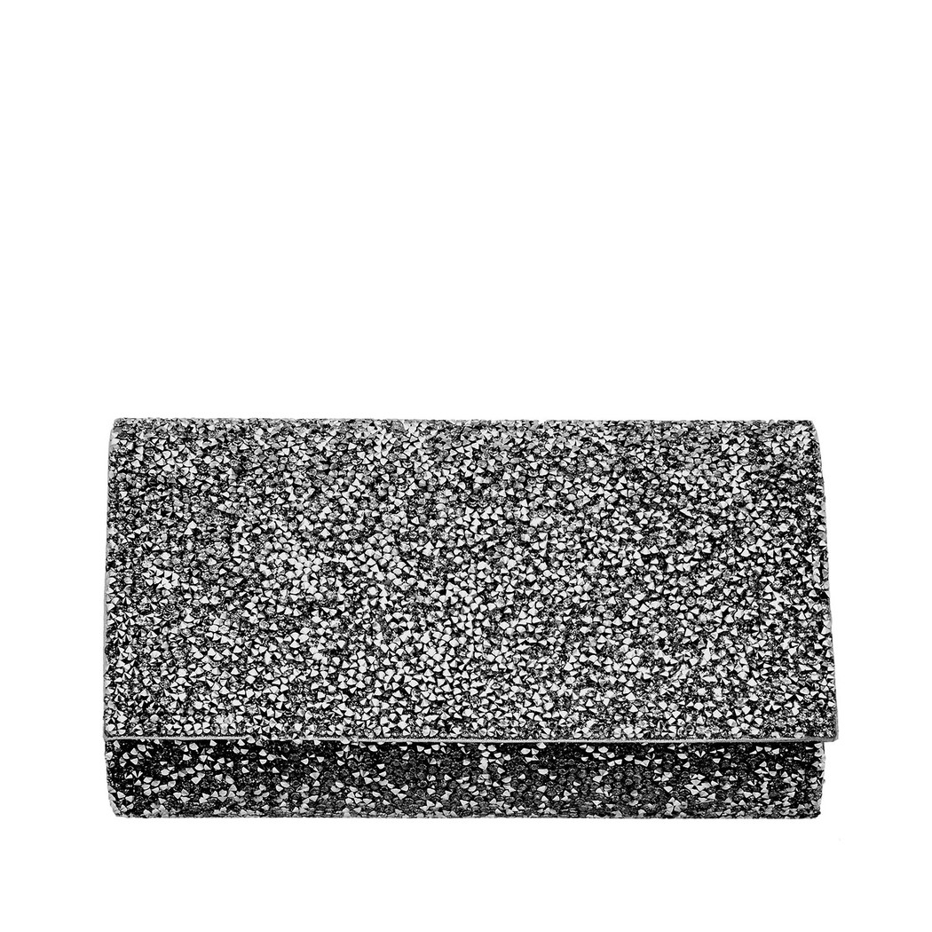 Gümüş Plant Zincir Detaylı Kadın Gece Çantası