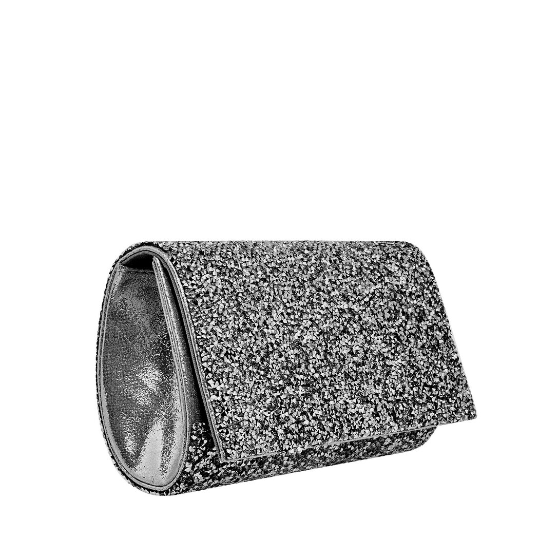 Gümüş Plant Zincir Detaylı Kadın Gece Çantası