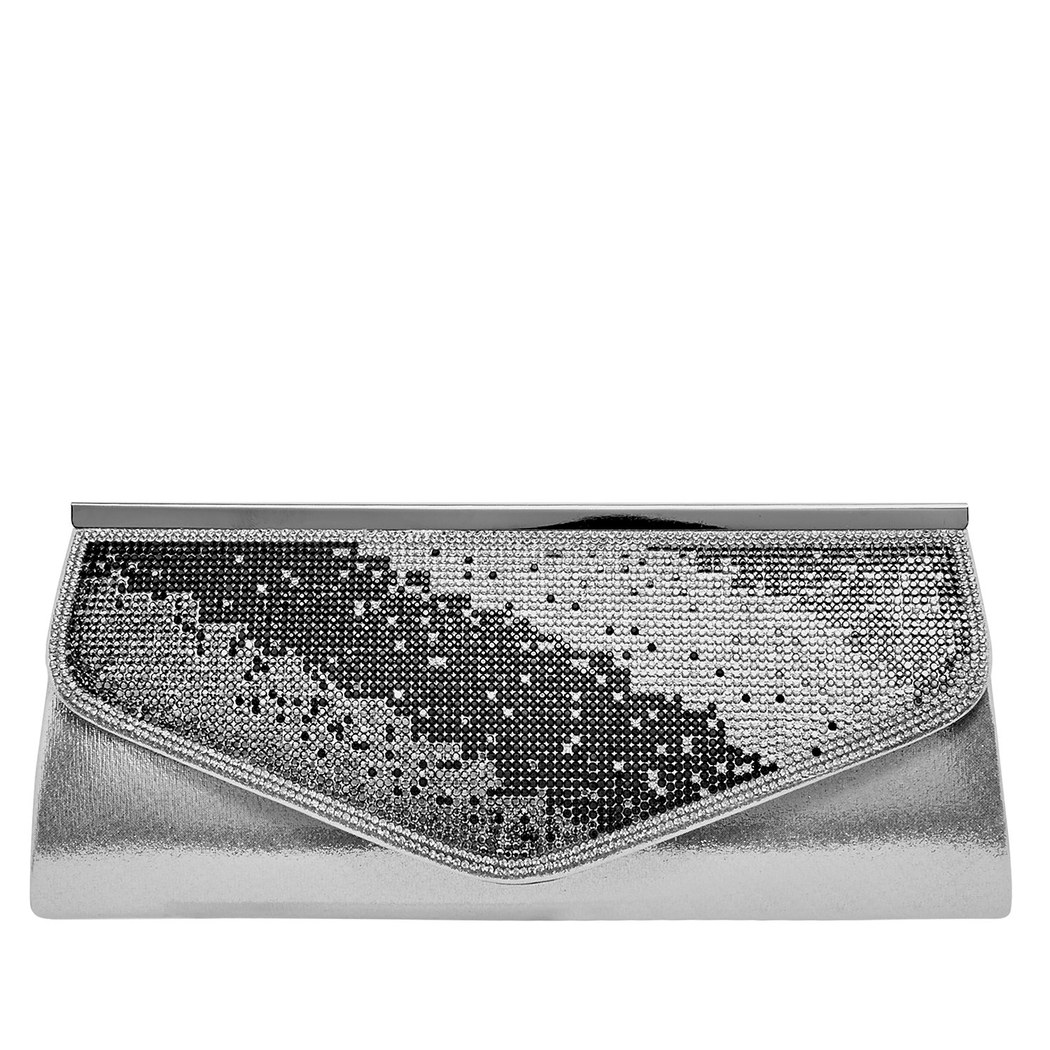 Gümüş Trunk Zincir Detaylı Kadın Gece Çantası