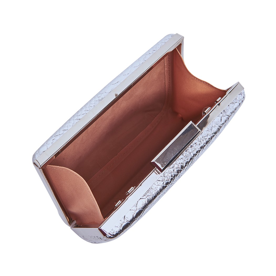 Gümüş Tulip Zincir Detaylı Kadın Gece Çantası