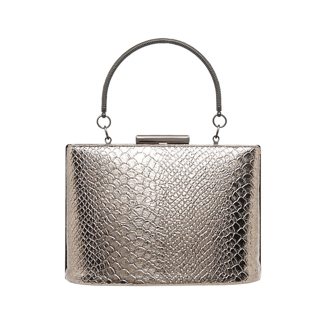 Gümüş Tulip Zincir Detaylı Kadın Gece Çantası