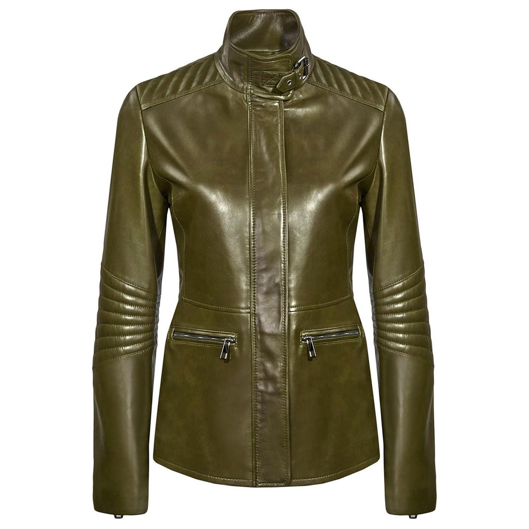 Haki Viviane Kadın Deri Kaban