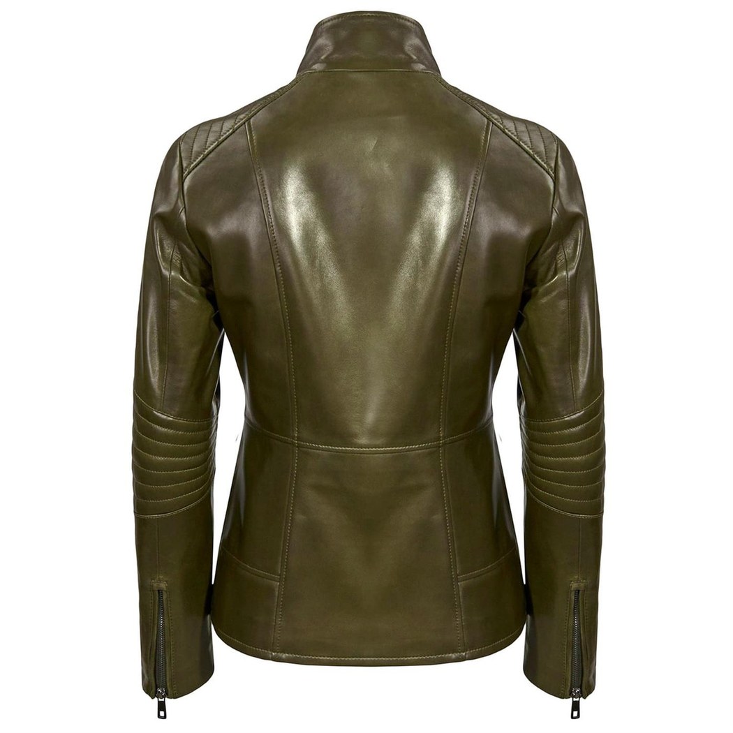 Haki Viviane Kadın Deri Kaban