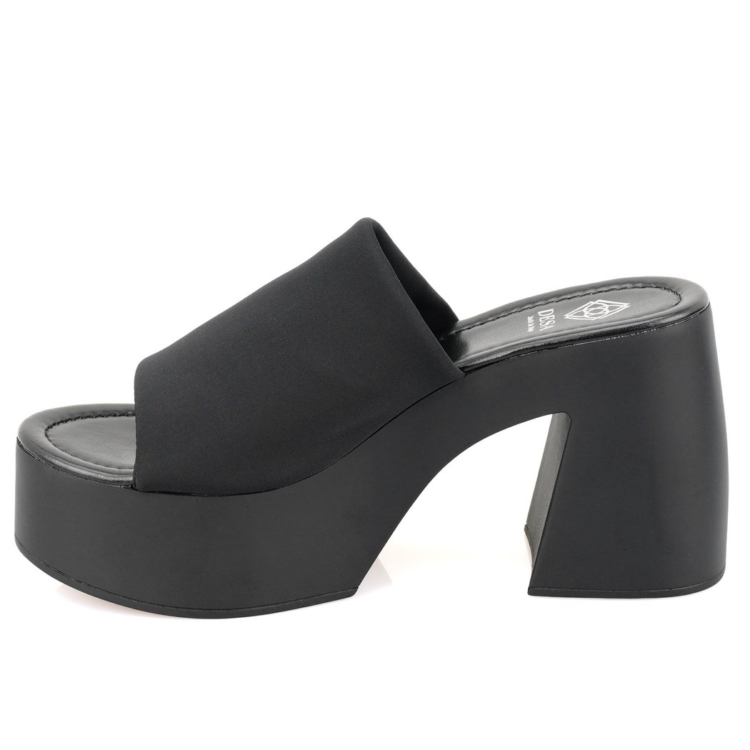Haley Siyah Kadın Platform Topuklu Terlik