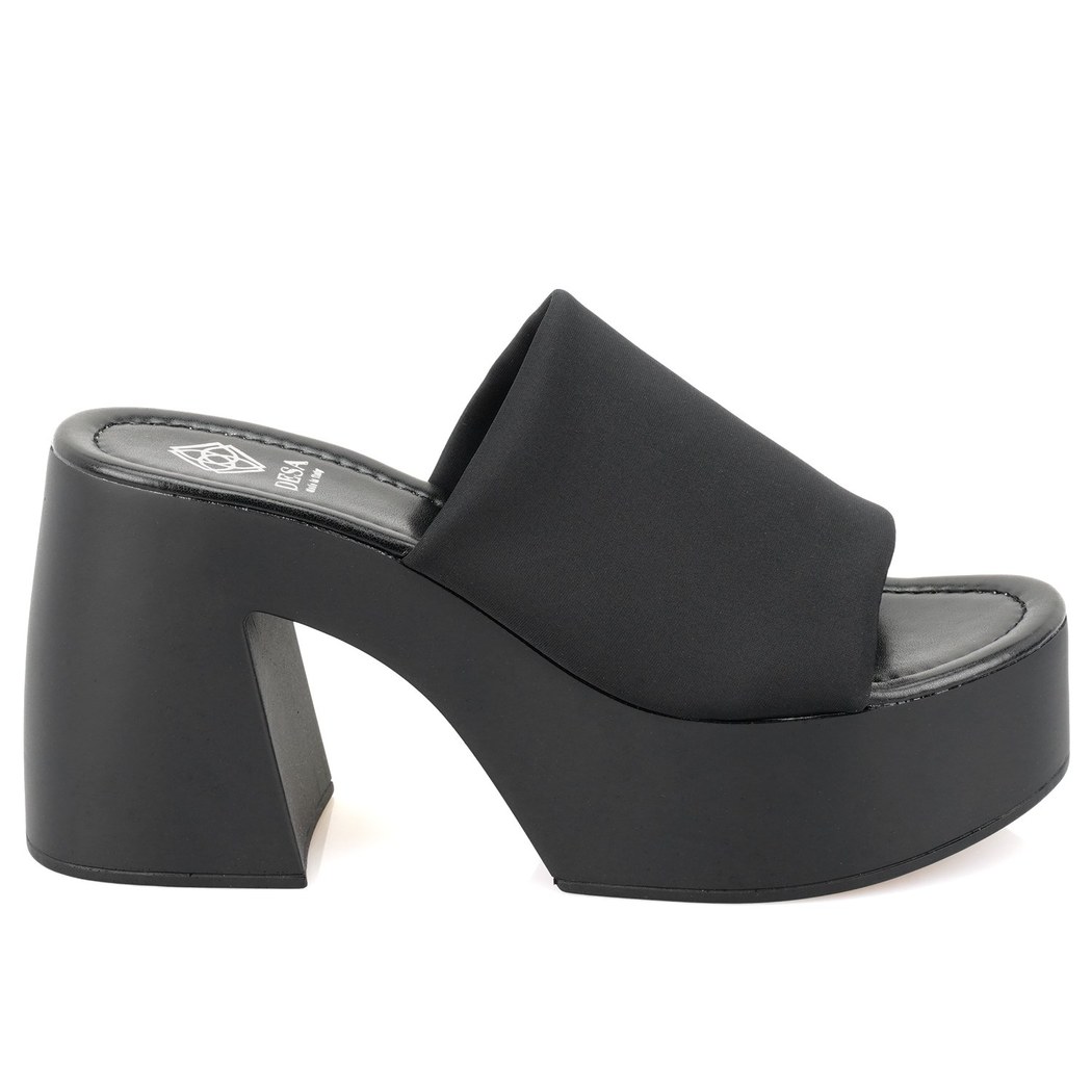 Haley Siyah Kadın Platform Topuklu Terlik