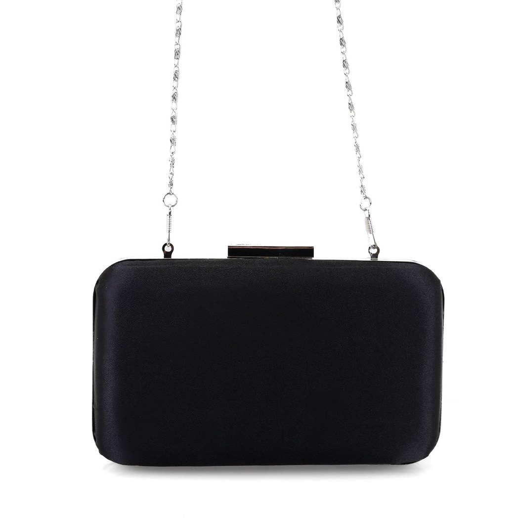 Hallie Siyah Kadın Parlak Taş Detaylı Gece Çantası