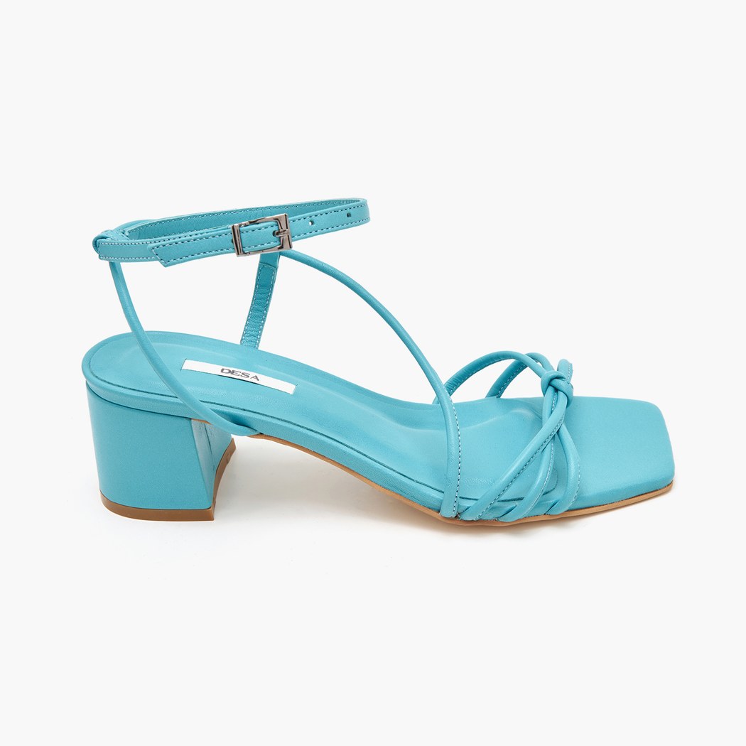 Hara Turkuaz Kadın Deri Sandalet