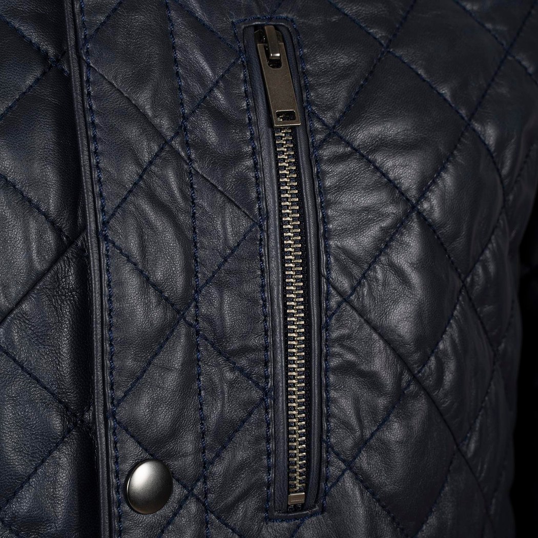 (Hatalı Görsel)Erkek Koyu Kahve Kapitone Deri Ceket