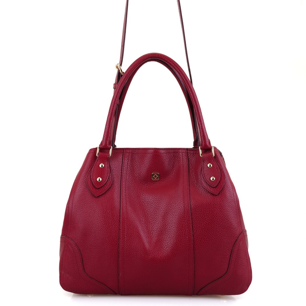 Heida Bordo Kadın Deri Omuz Çantası