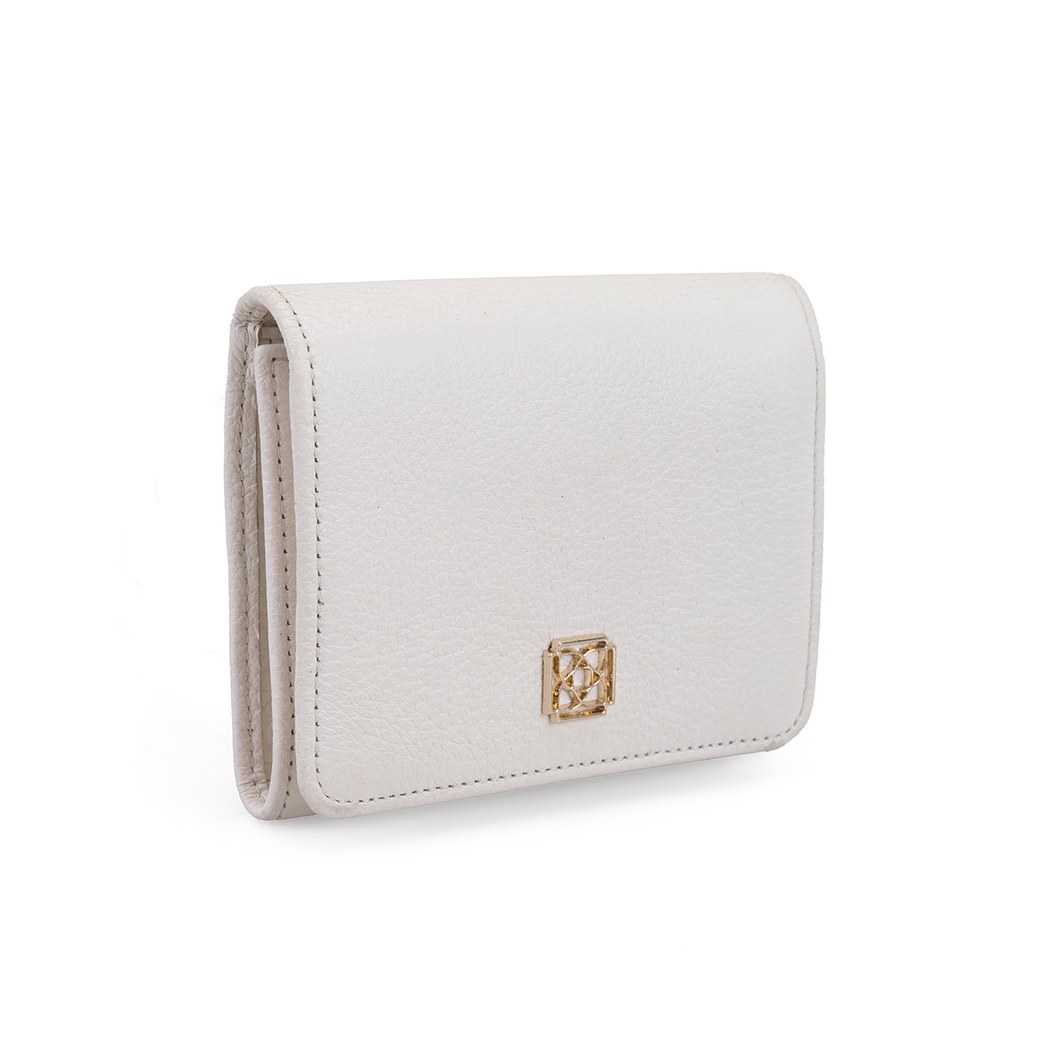 Heleno Beyaz Kadın Deri Cüzdan
