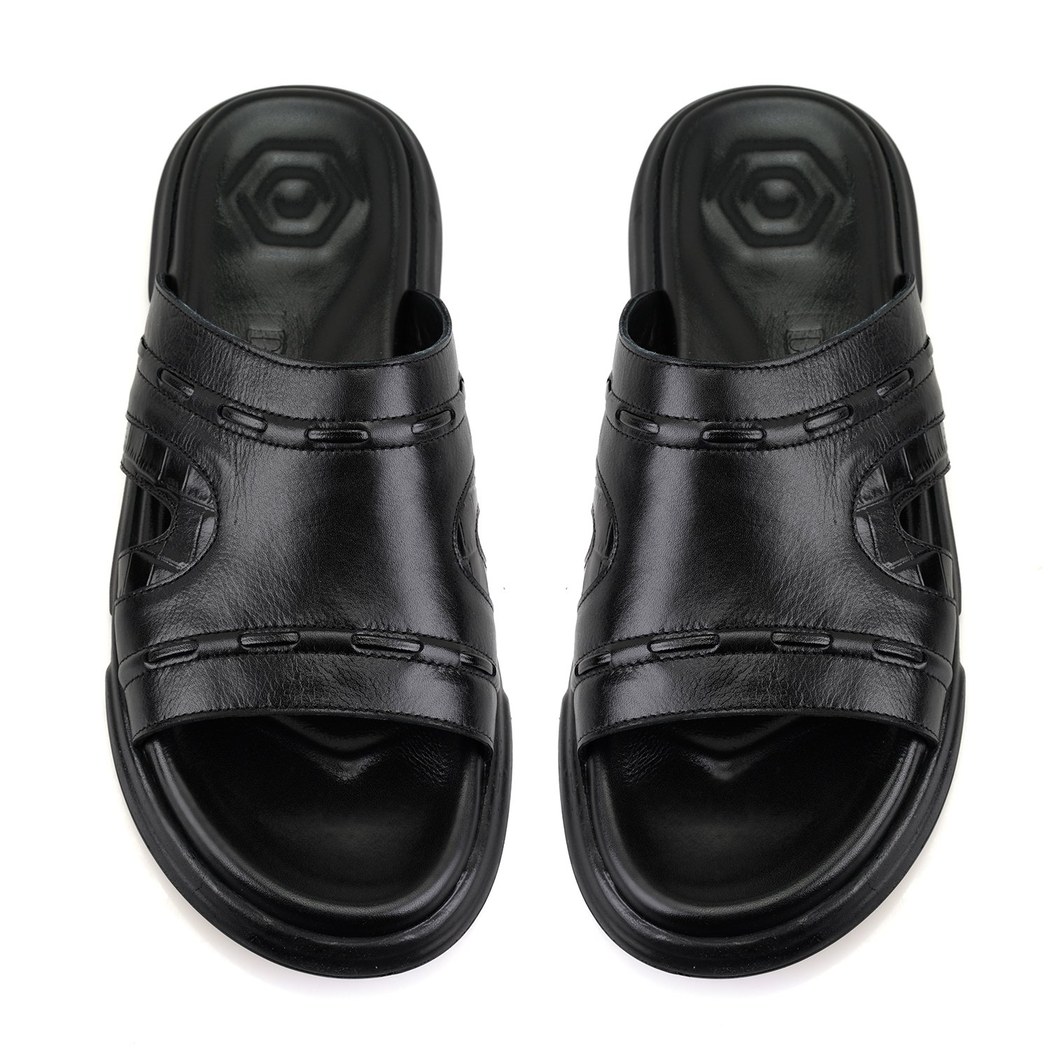 Herbert Siyah Erkek Deri Terlik