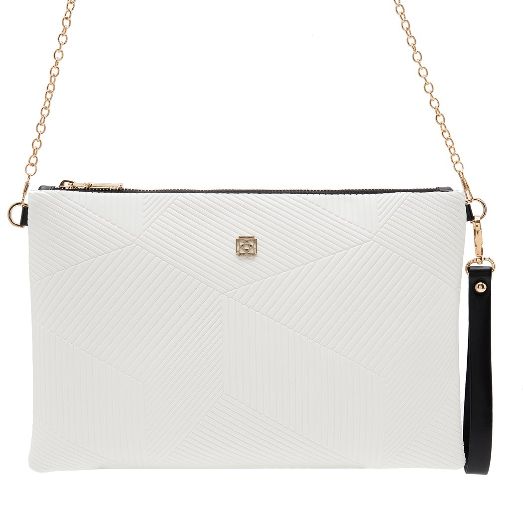 Herta Beyaz Kadın Zincir Detaylı El Çantası