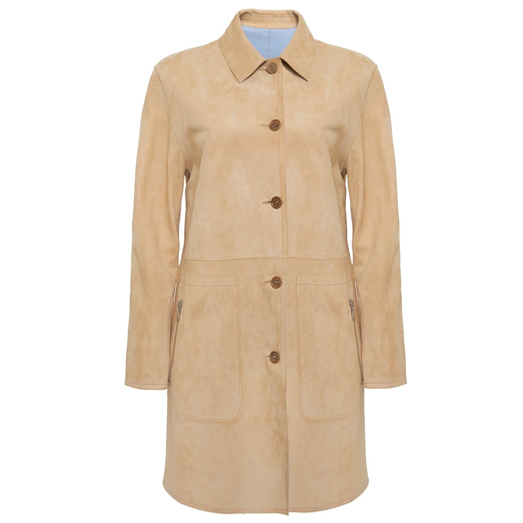 Hiba Kadın Oversize Çift Taraflı Deri Pardösü