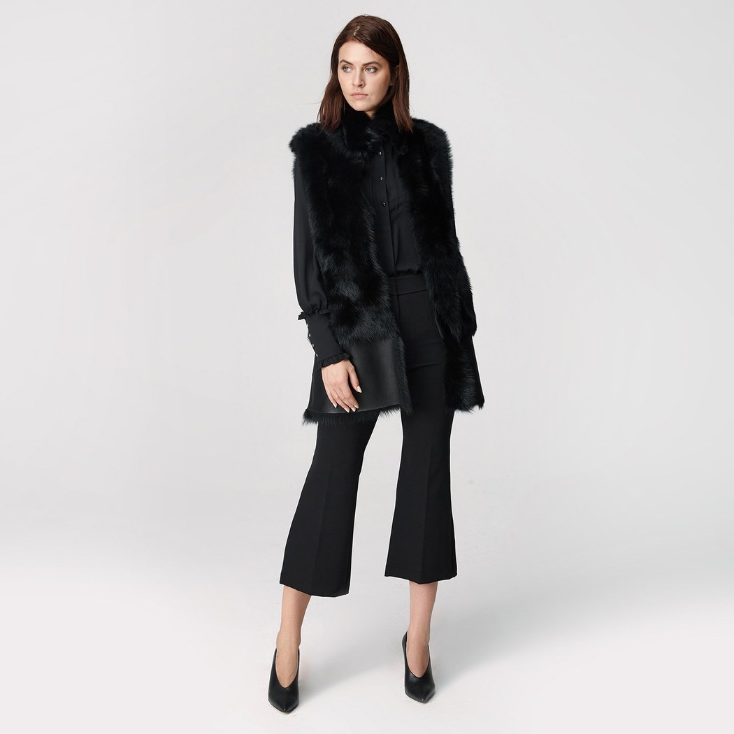 Ikeme Kadın Çift Taraflı Kürk Yelek