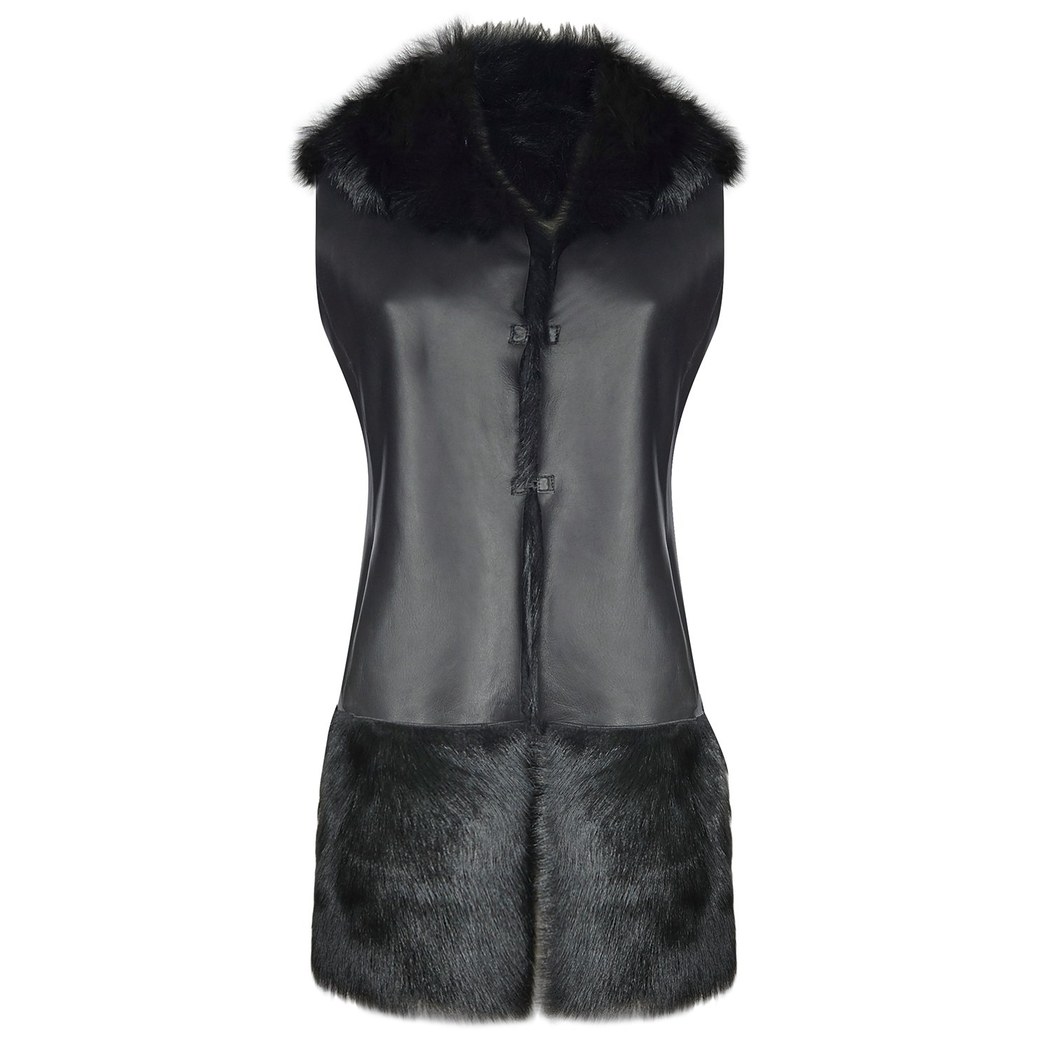 Ikeme Kadın Çift Taraflı Kürk Yelek