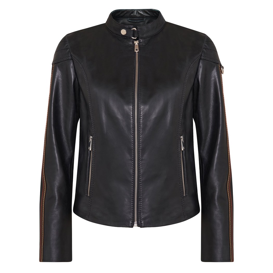 Ilaria Lacivert Kadın Deri Ceket