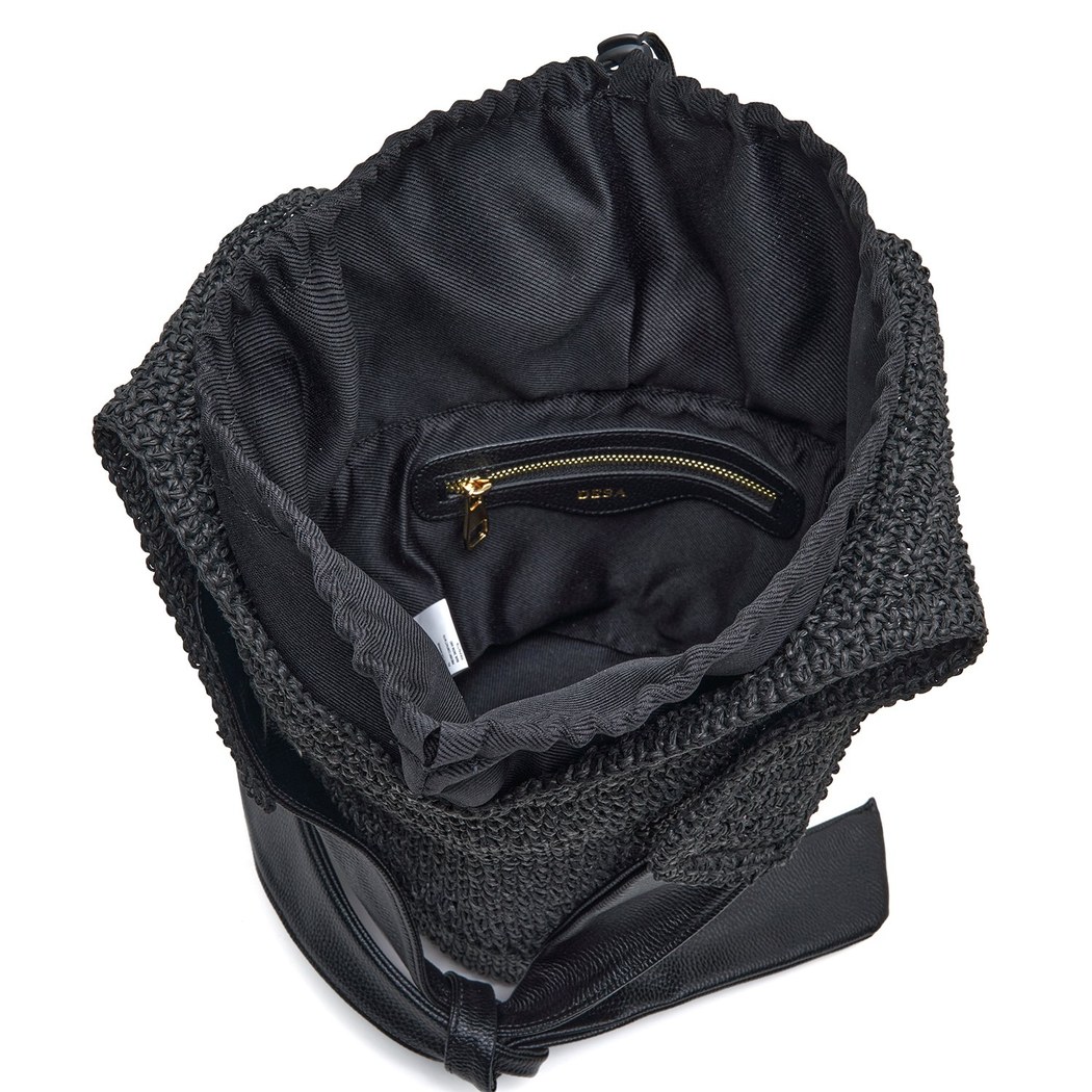 Innia Siyah Kadın Hasır Omuz Çantası 