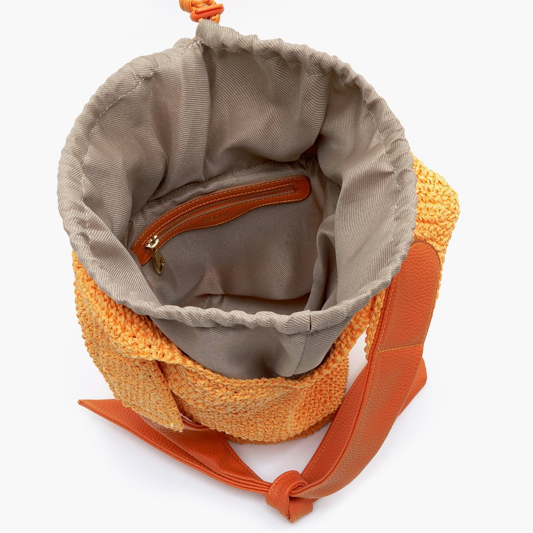 Innia Turuncu Kadın Hasır Omuz Çantası 