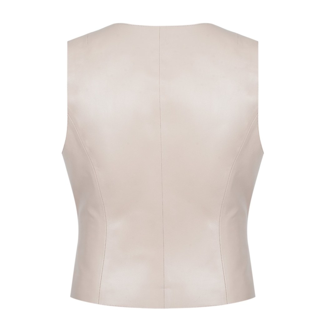 Itala Bej Kadın Deri Yelek