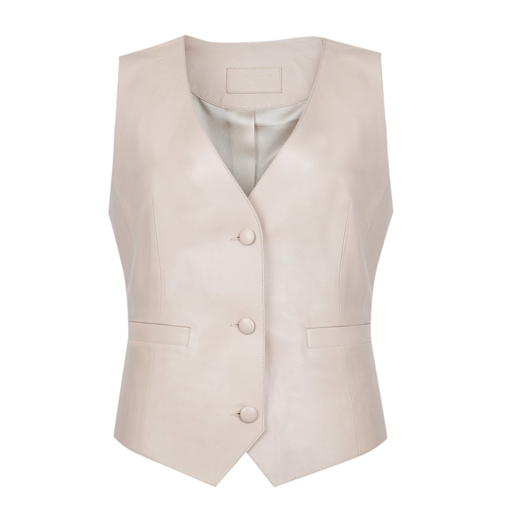 Itala Bej Kadın Deri Yelek