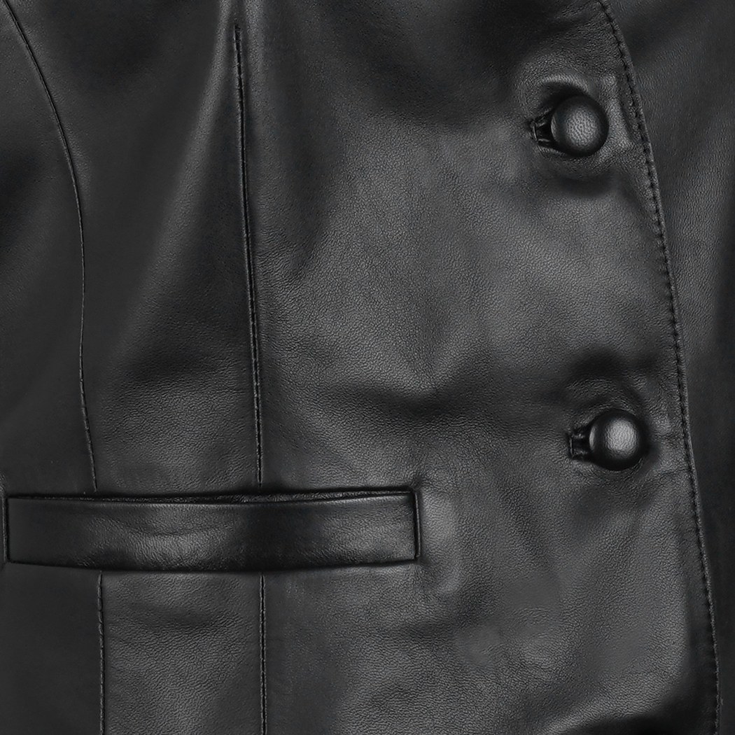 Itala Siyah Kadın Deri Yelek