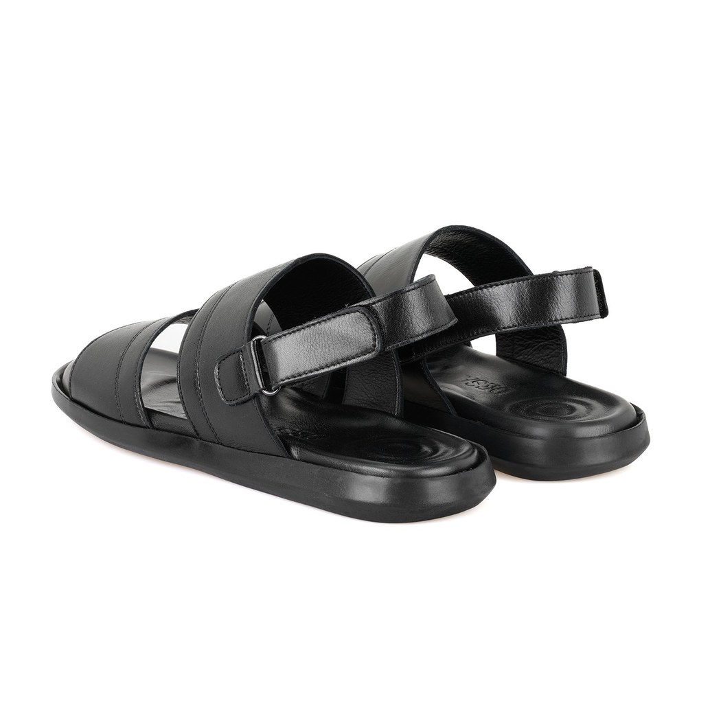 Jack Siyah Erkek Deri Sandalet