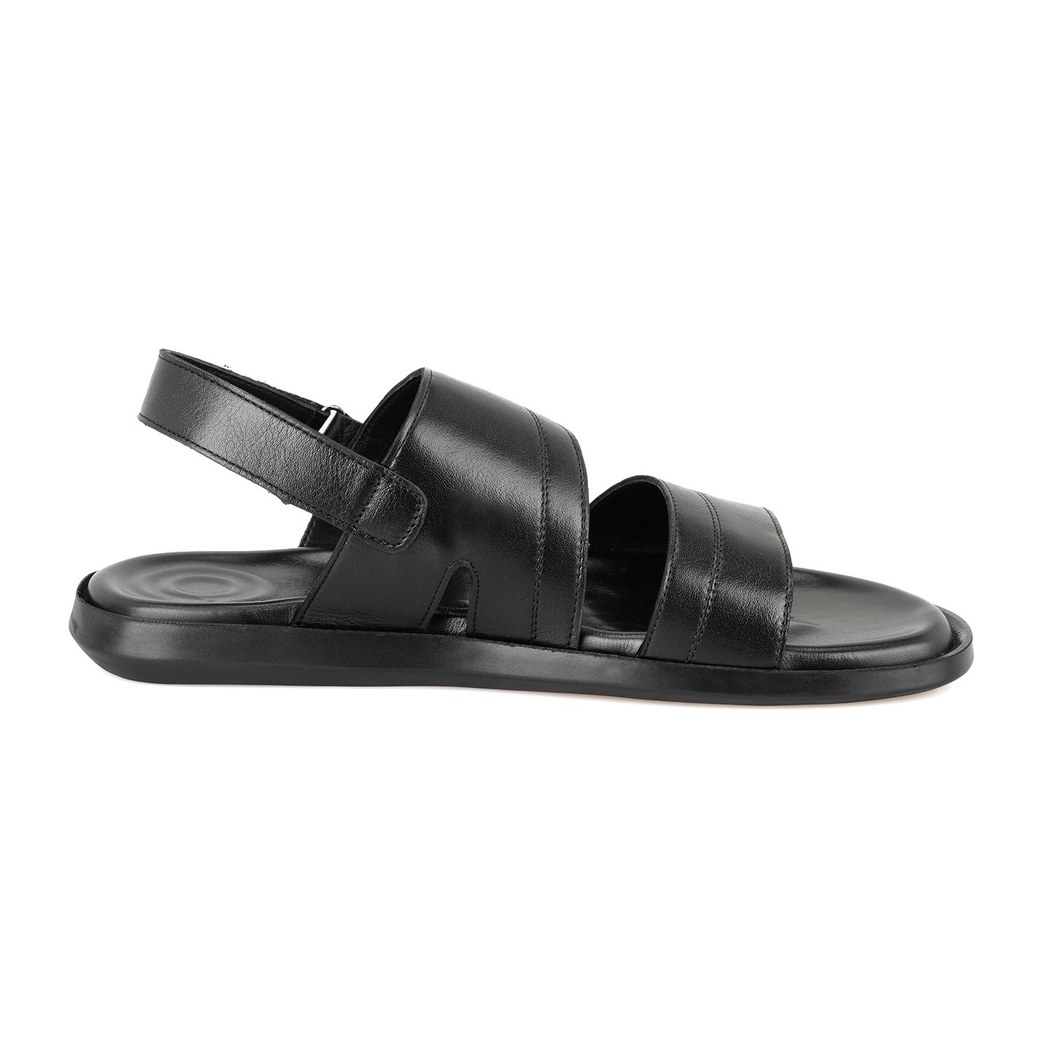 Jack Siyah Erkek Deri Sandalet