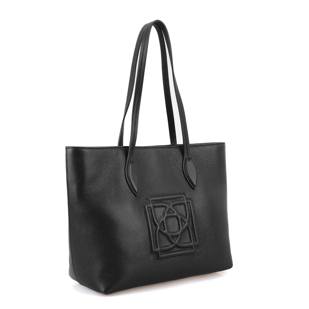 Jaden Siyah Kadın Logolu Deri Omuz Çantası