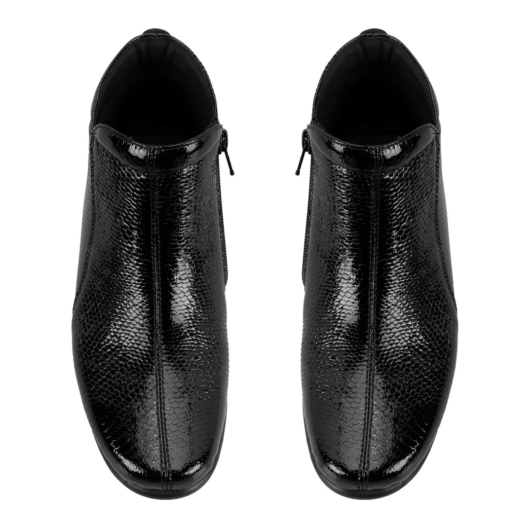 Jailyn Siyah Kadın DesaComfort Fermuarlı Deri Bot