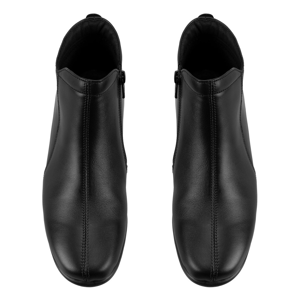 Jalyn Siyah Kadın DesaComfort Fermuarlı Deri Bot