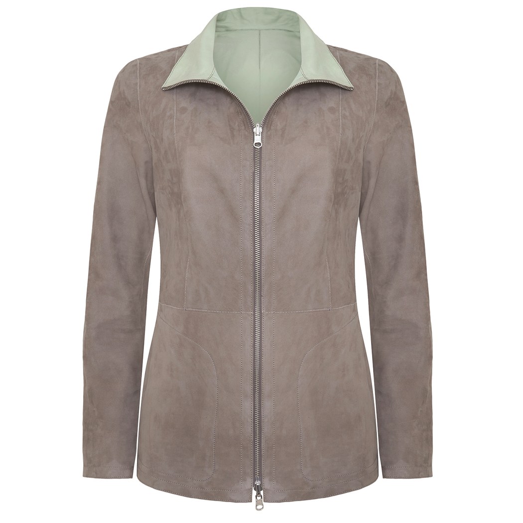 Jane Kadın Çift Taraflı Süet Deri Pardösü