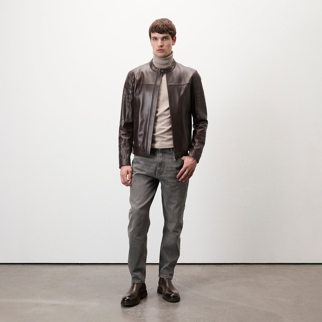 Jason Kahve Erkek Deri Mont