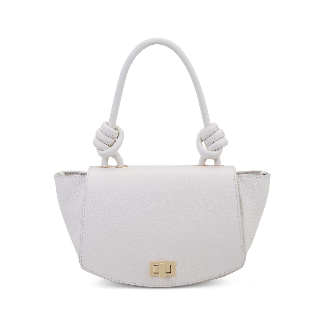 Jeremy Beyaz Kadın Deri El Çantası
