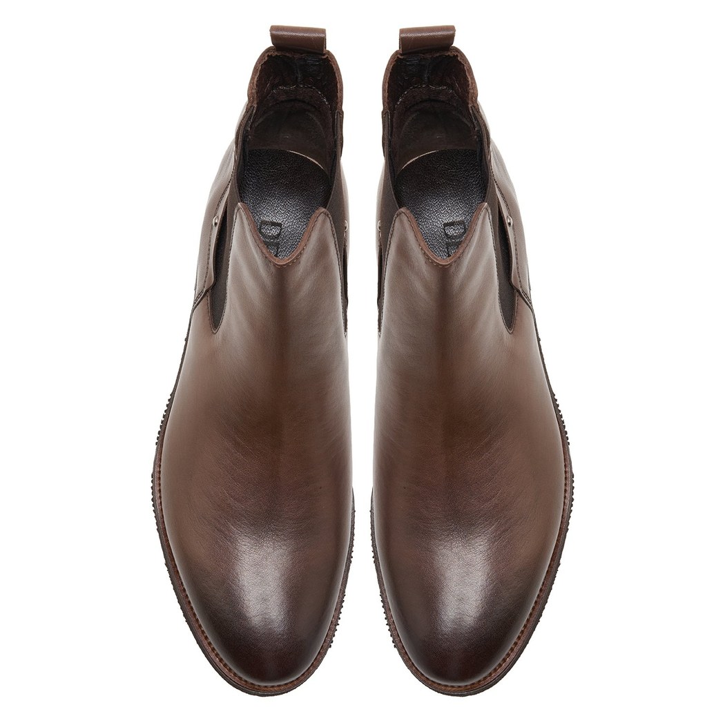 Jimbo Kahve Erkek Yandan Lastikli Deri Chelsea Bot
