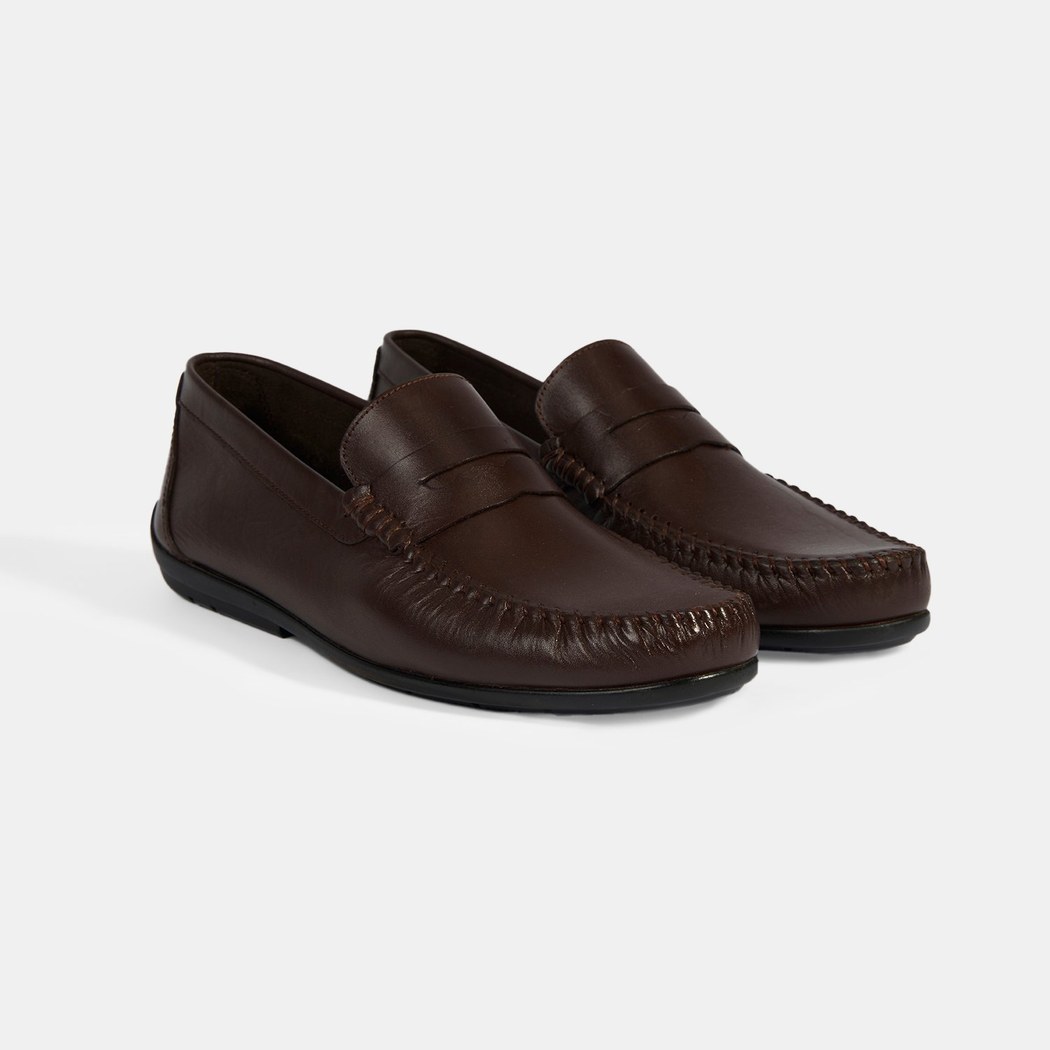 Jovian Kahve Erkek Deri Slip-On Loafer