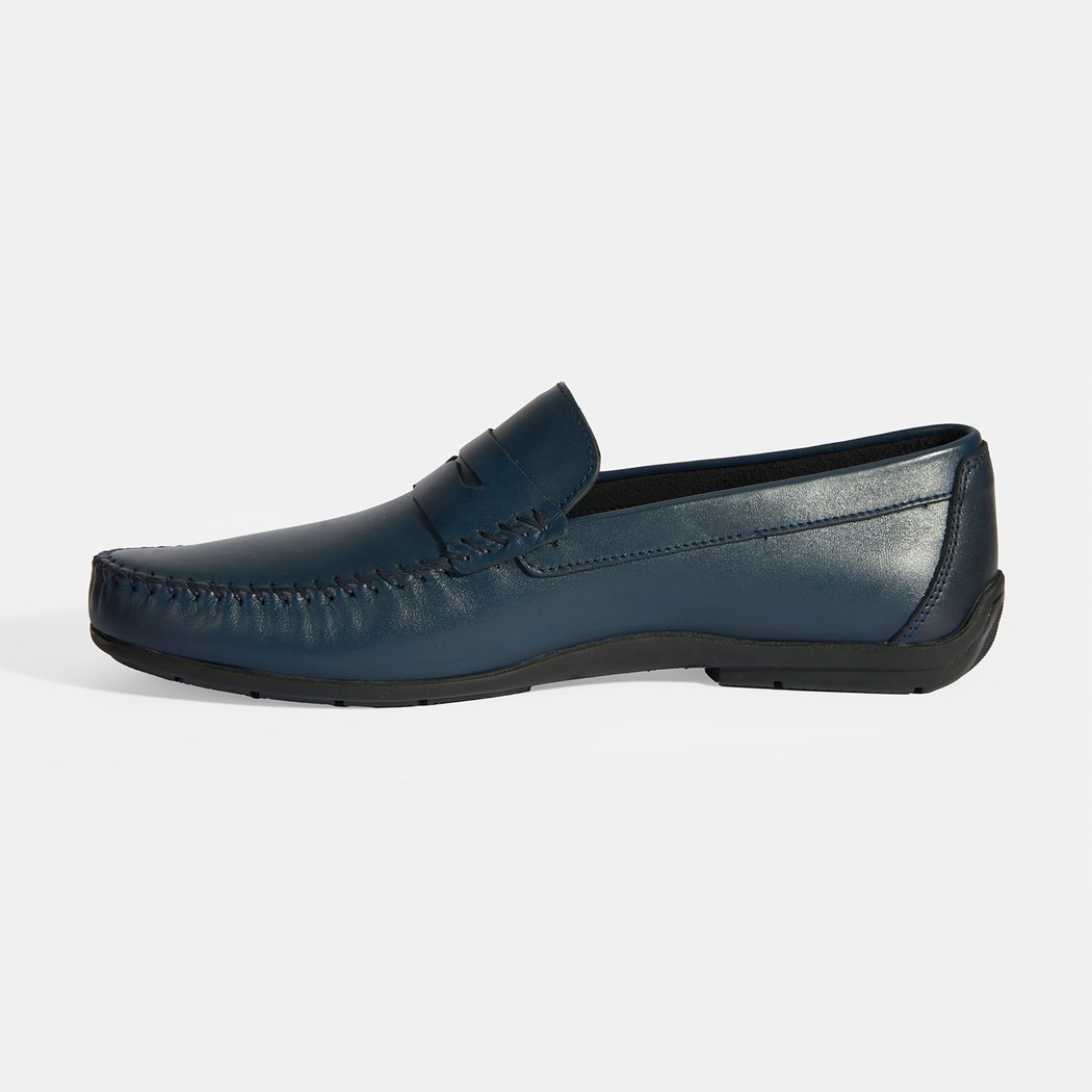 Jovian Lacivert Erkek Deri Slip-On Loafer