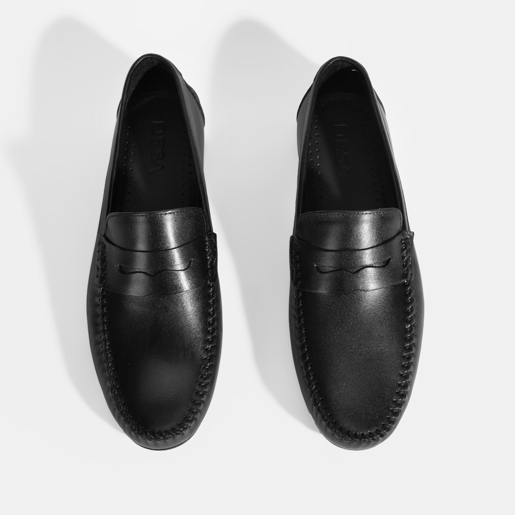 Jovian Siyah Erkek Deri Slip-On Loafer