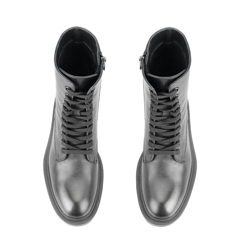 Juan Siyah Kadın Fermuarlı Deri Bot