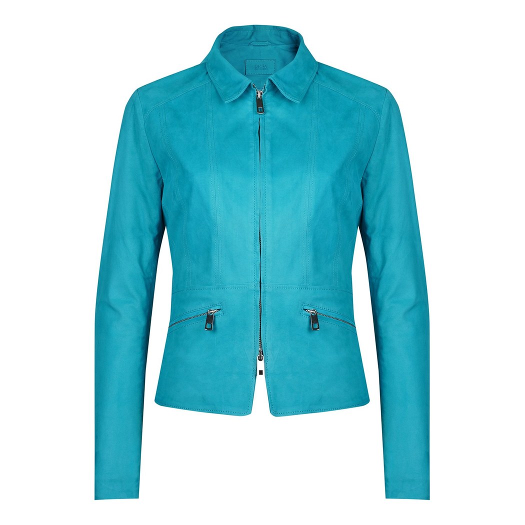 Juliette Turkuaz Kadın Süet Deri Ceket