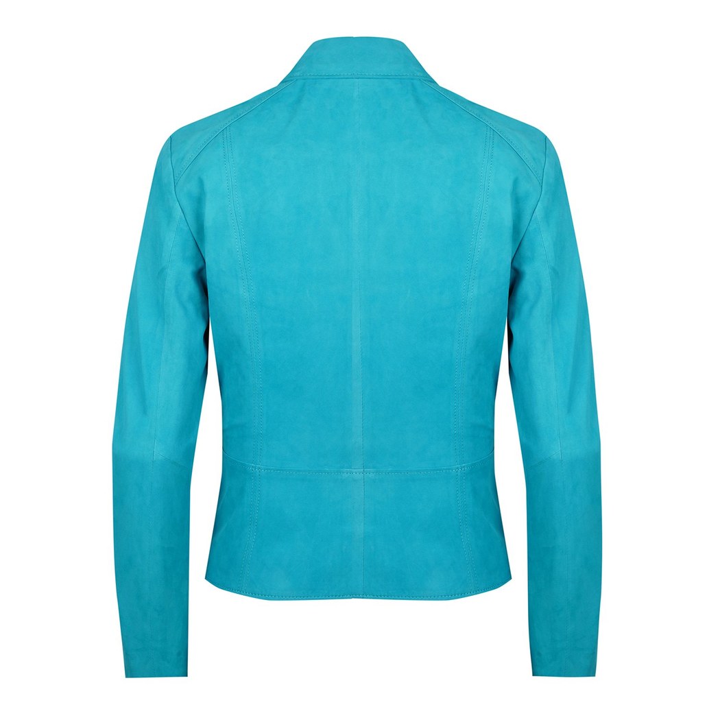 Juliette Turkuaz Kadın Süet Deri Ceket