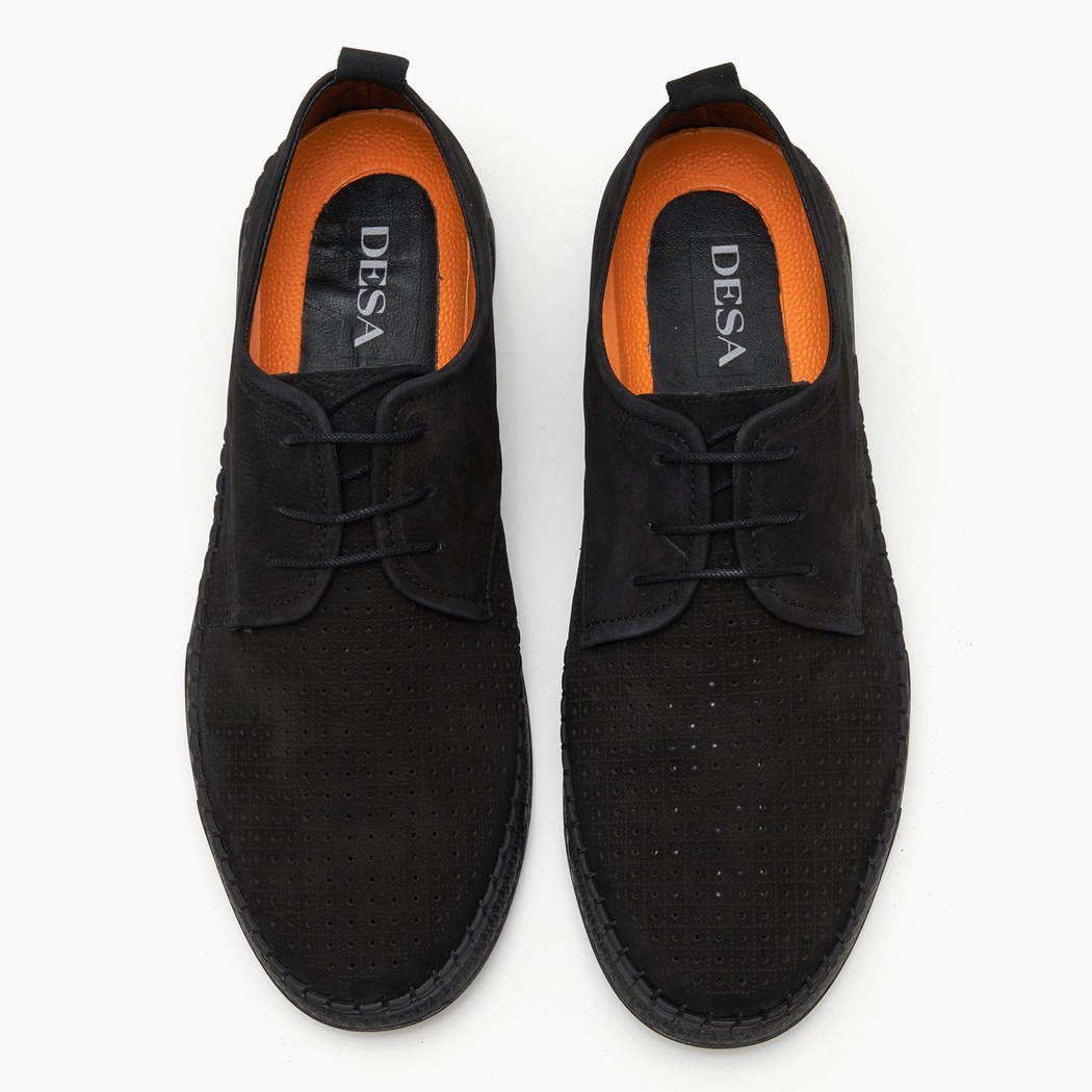 Juna Siyah Erkek Nubuk Deri Günlük Ayakkabı