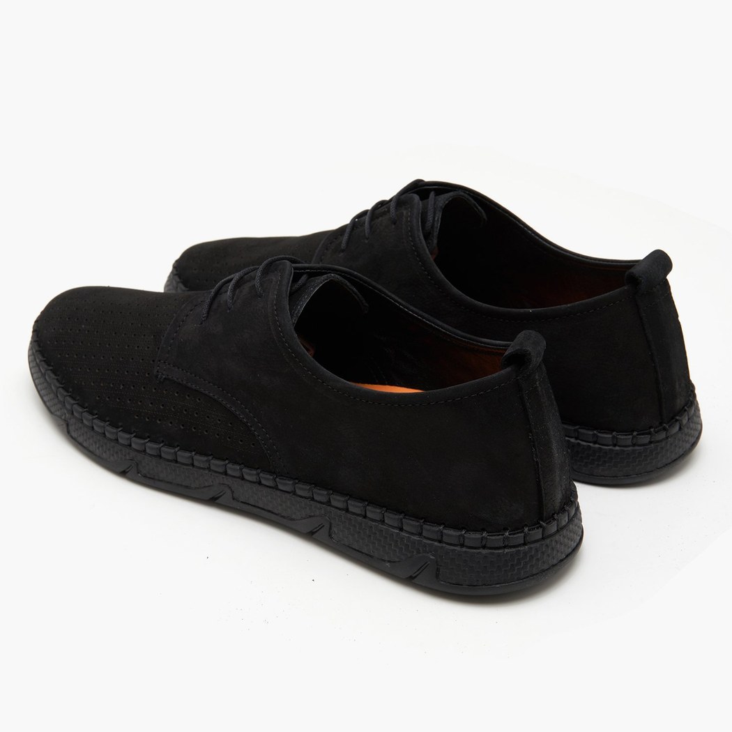 Juna Siyah Erkek Nubuk Deri Günlük Ayakkabı