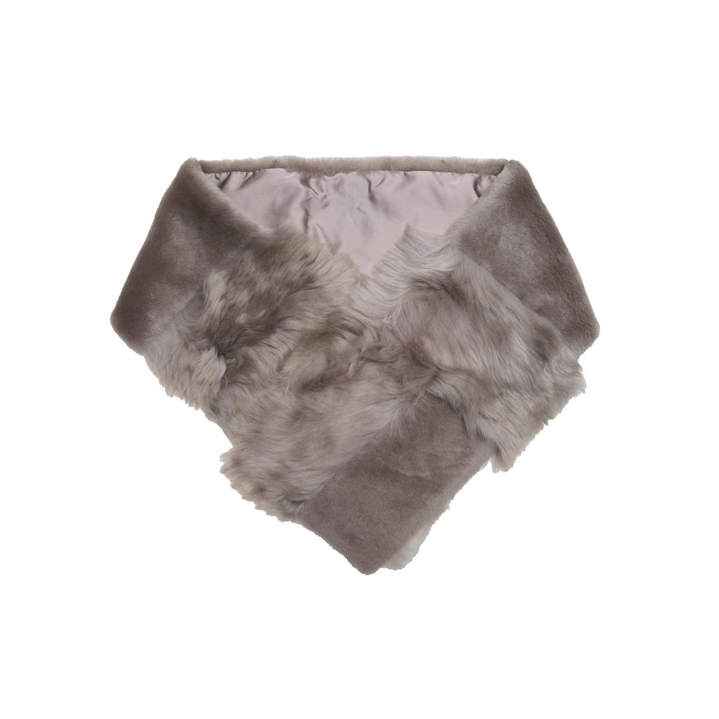 K11392 KADIN KÜRK ŞAL YAK, LUNAR ROCK, S