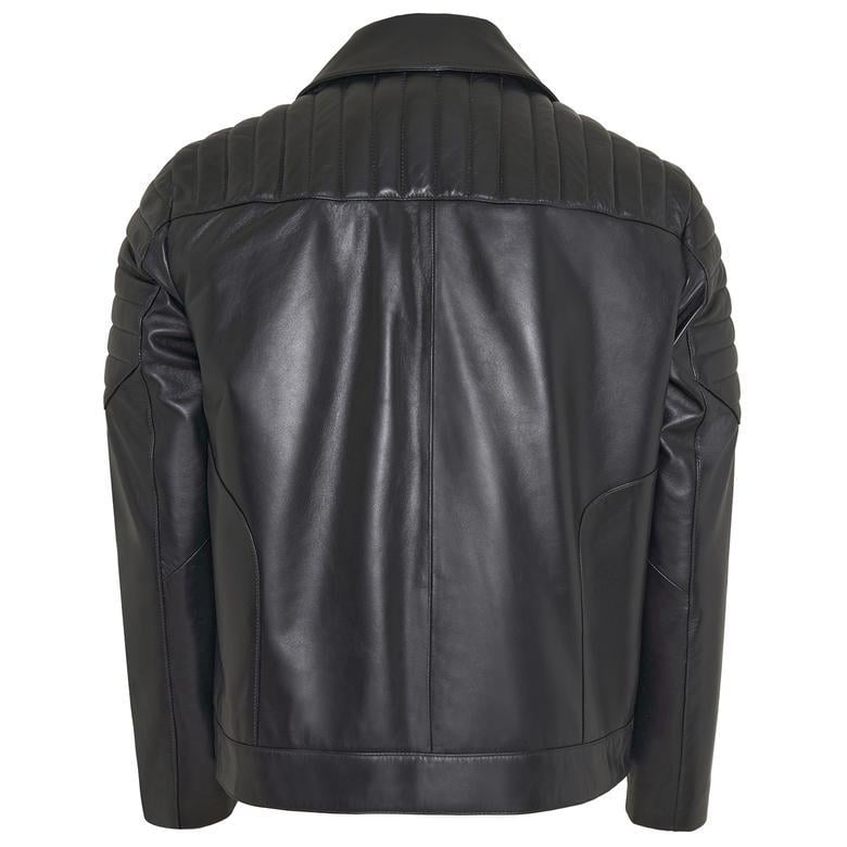 K12779 ERKEK DERİ CEKET, SIYAH, XS