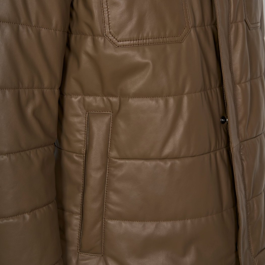 K15003 ERKEK KAPÜŞONLU DERİ MONT