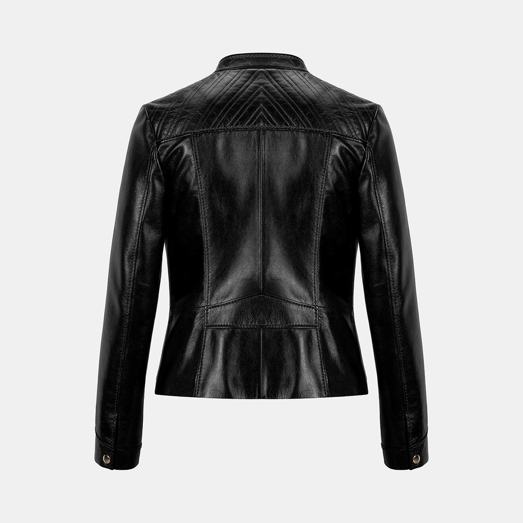 K15005 KADIN DERİ CEKET-E